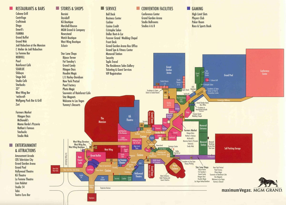map MGM Grand u Las Vegasu