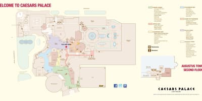 Casino Caesars u Las Vegas na karti
